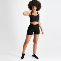 Aim Shorts<Black Ribbed Midi Biker Short