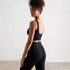 Aim Sports Bras<Black Ribbed Seamless Bra