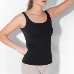 Aim Tees & Tanks<Black Ribbed Seamless Singlet