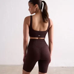 Aim Tights<Cacao Ribbed Seamless Biker Shorts