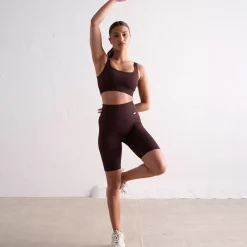 Aim Tights<Cacao Ribbed Seamless Biker Shorts