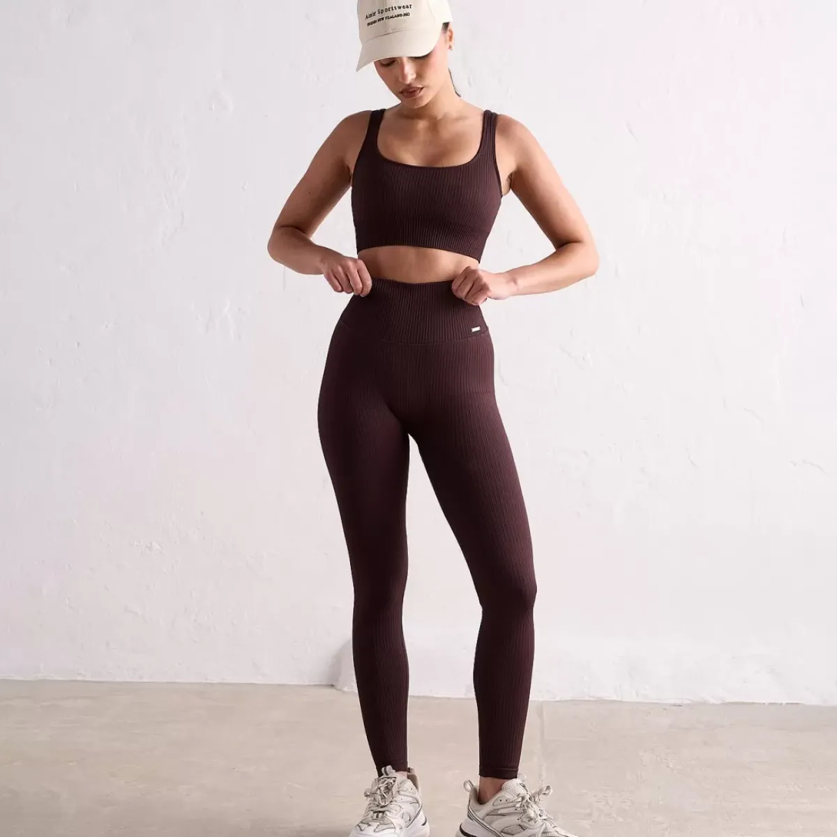 Aim Tights<Cacao Ribbed Seamless Tights