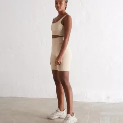 Aim Tights<Cafe Au Lait Ribbed Seamless Biker Shorts