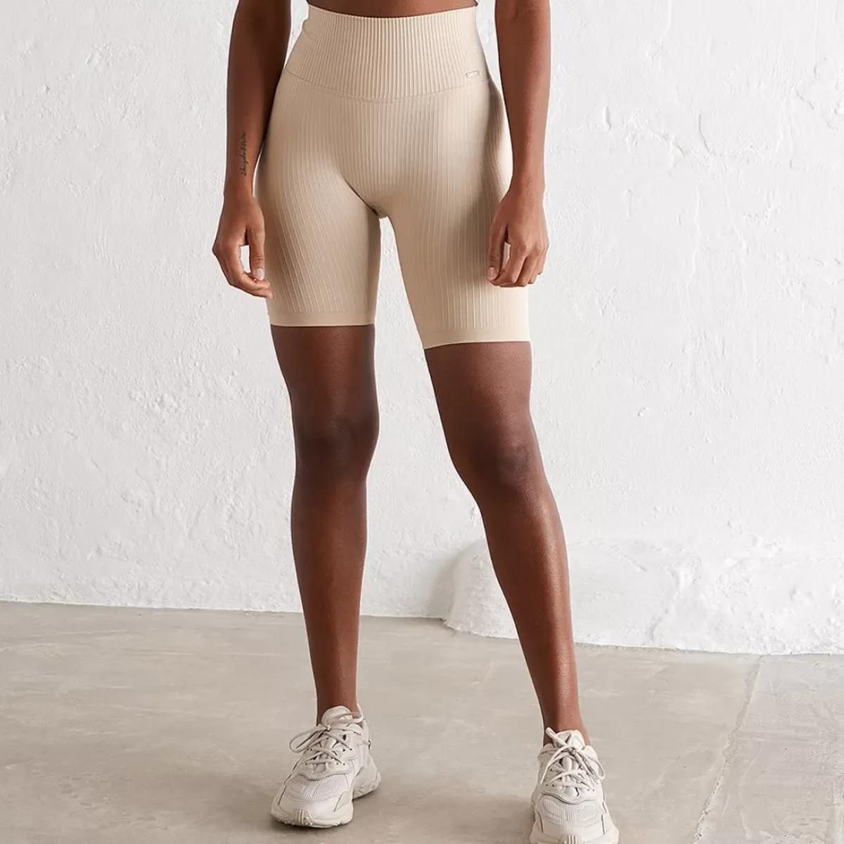 Aim Shorts<Cafe Au Lait Ribbed Seamless Biker Shorts