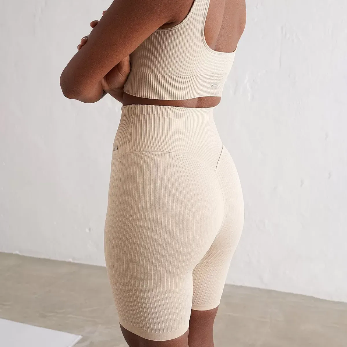 Aim Shorts<Cafe Au Lait Ribbed Seamless Biker Shorts