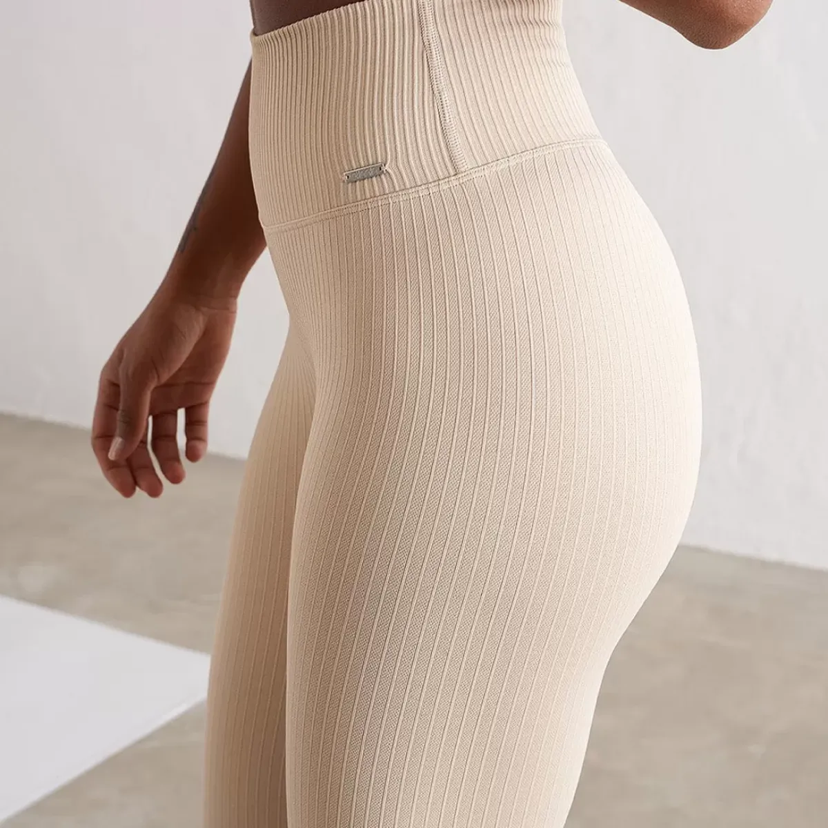 Aim Tights<Cafe Au Lait Ribbed Seamless Tights