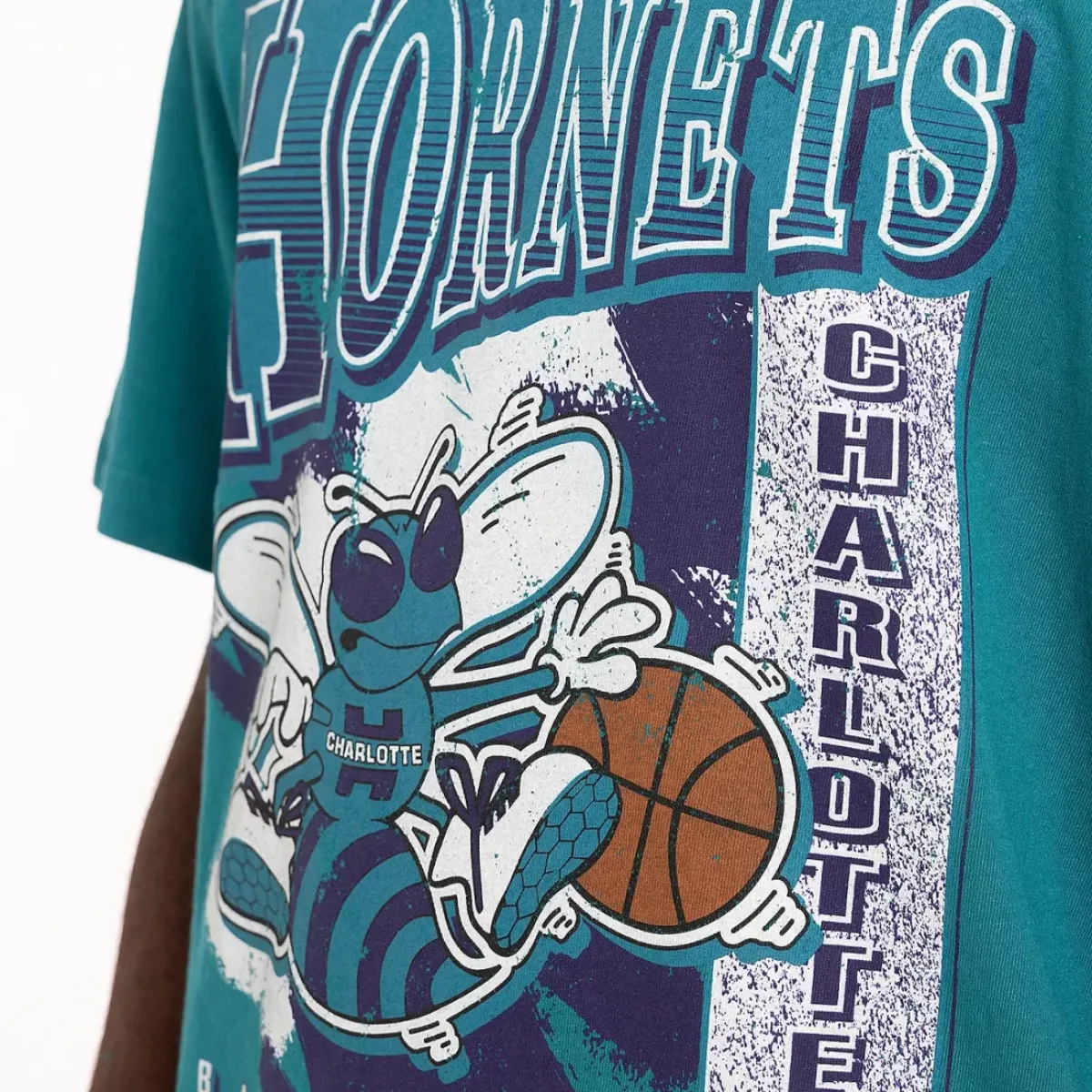 MITCHELL AND NESS Tees & Singlets<Charlotte Hornets Brush Off Tee Unisex