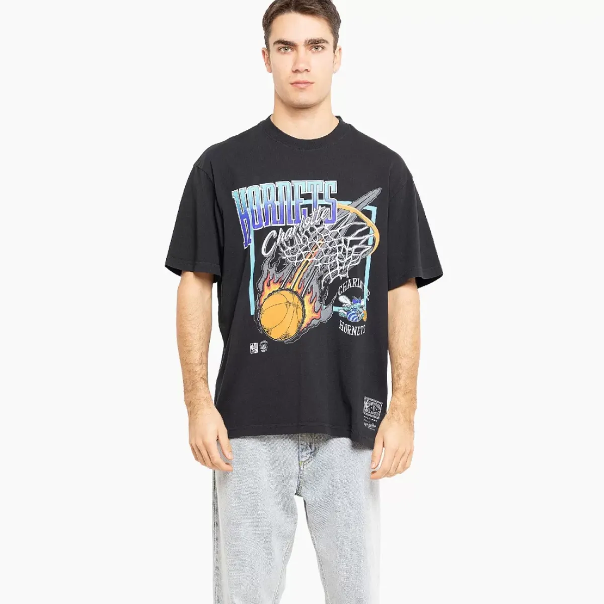 MITCHELL AND NESS Tees & Singlets<Charlotte Hornets Fireball Tee Unisex
