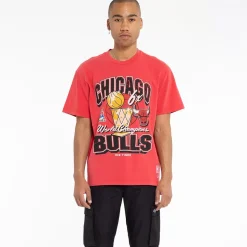 MITCHELL AND NESS Tees & Singlets<Chicago Bulls Champ History T-Shirt Unisex
