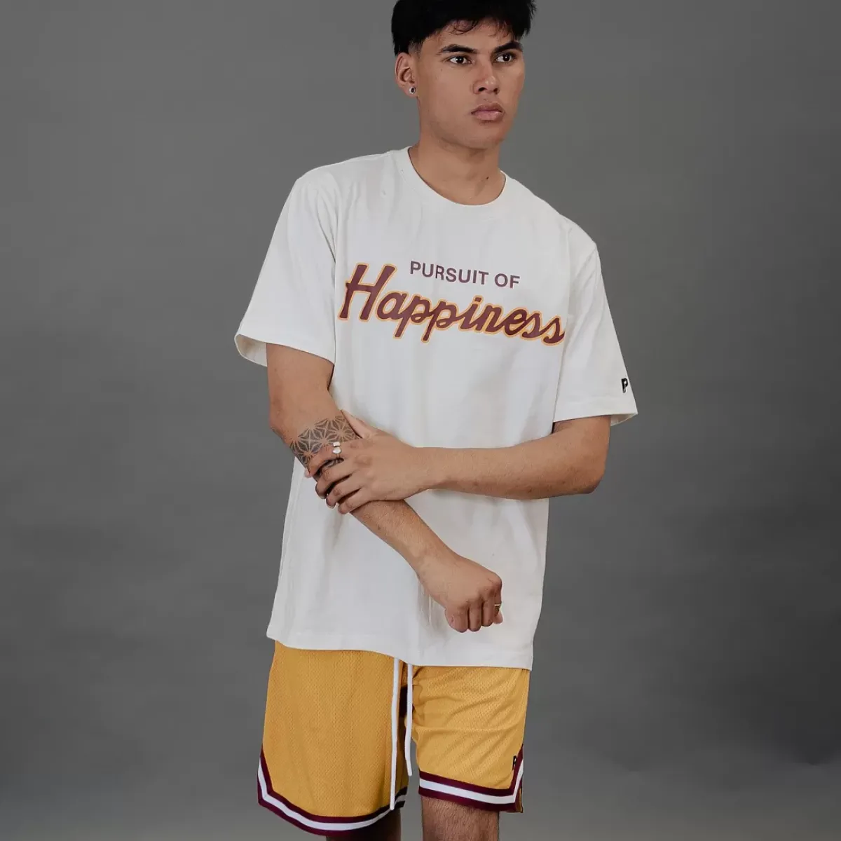 Pursuit of Happiness Tees & Singlets<Classic Track Happiness Tee Natural