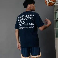 Pursuit of Happiness Tees & Singlets<Classic Track Pursuit Tee Navy Quote