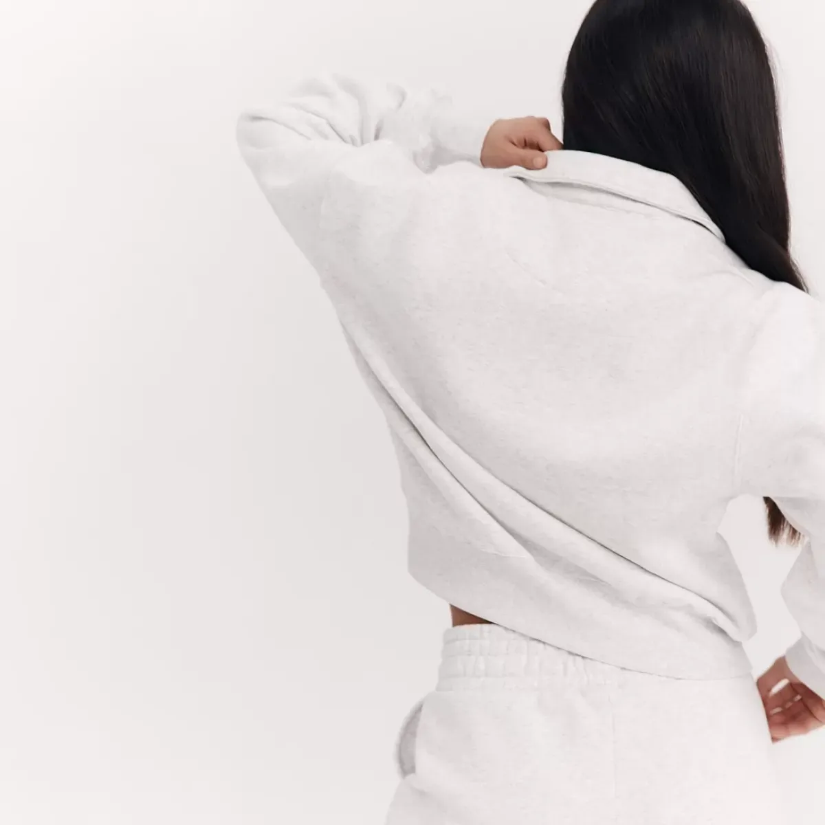 Taylor Sport Hoodies & Crews<Collared Crew In Snow Marle