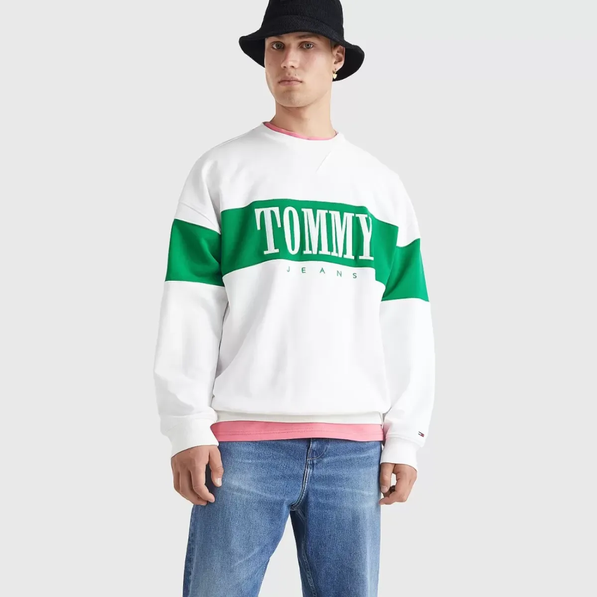 TOMMY HILFIGER Hoodies & Crews<Colour-Blocked Logo Embroidery Sweatshirt