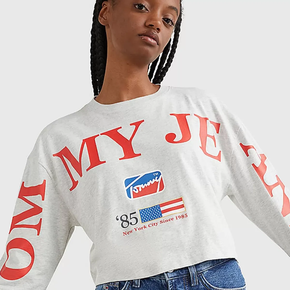 TOMMY HILFIGER Tees & Tanks<Cropped Modern Sport Long Sleeve Tee