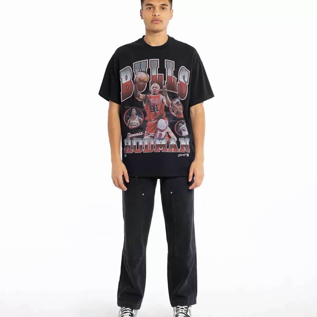 MITCHELL AND NESS Tees & Singlets<Dennis Rodman Chicago Bulls Photo Player Tee