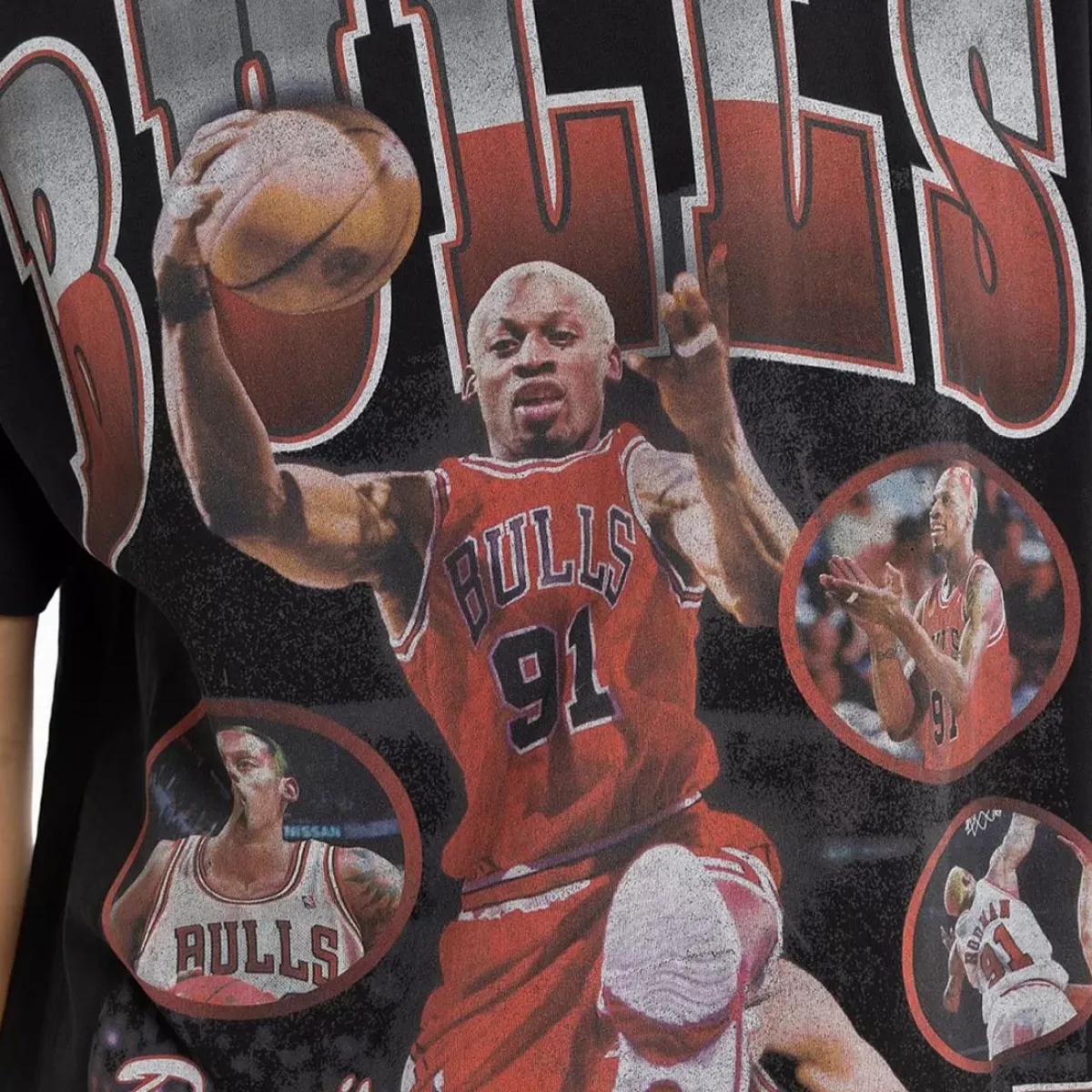 MITCHELL AND NESS Tees & Singlets<Dennis Rodman Chicago Bulls Photo Player Tee