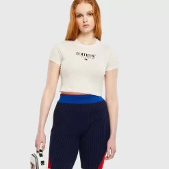 TOMMY HILFIGER Tees & Tanks<Essential Logo Cropped Fit T-Shirt