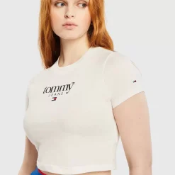 TOMMY HILFIGER Tees & Tanks<Essential Logo Cropped Fit T-Shirt