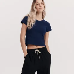 Taylor Sport Tees & Tanks<Essential Rib Tee In Navy