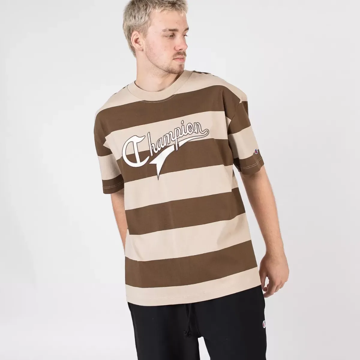 Champion Tees & Tanks<Heritage Collegiate Stripe Cursive Script Tee