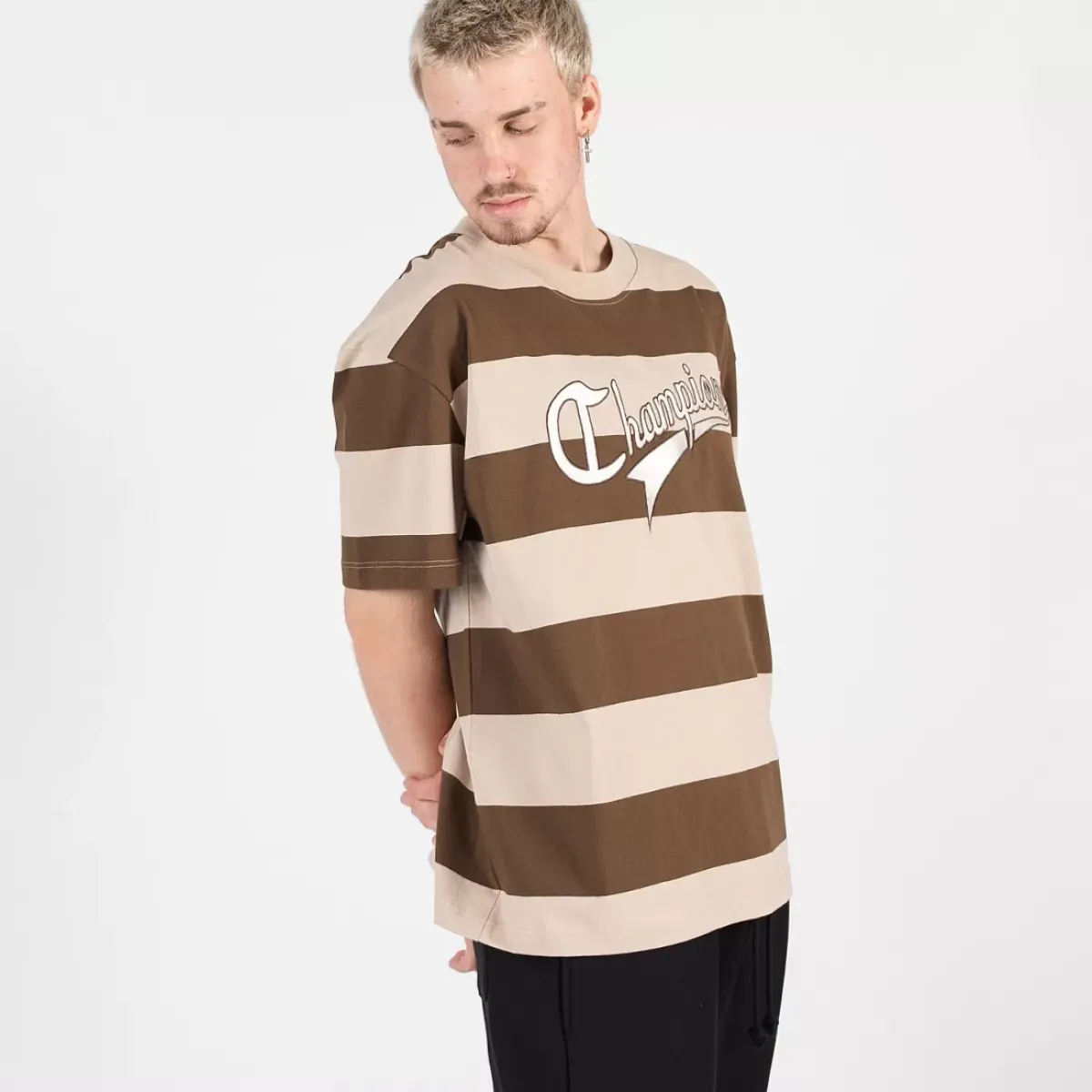 Champion Tees & Singlets<Heritage Collegiate Stripe Cursive Script Tee