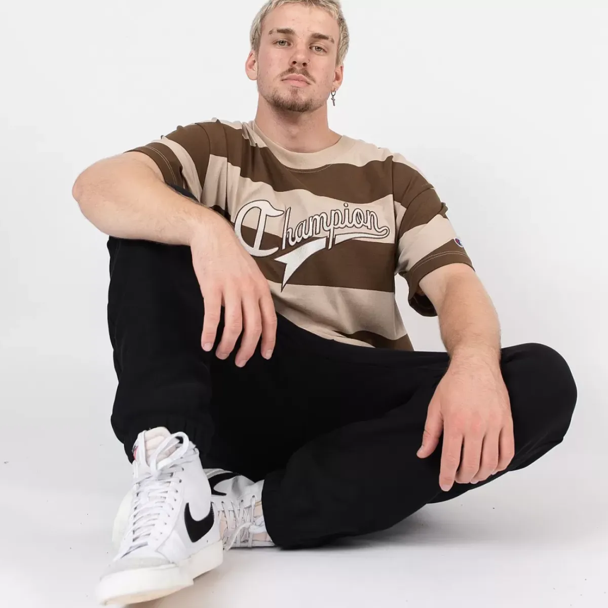 Champion Tees & Singlets<Heritage Collegiate Stripe Cursive Script Tee