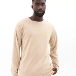 PE Nation Tees & Singlets<Line Block Long Sleeve Tee In Pale Khaki