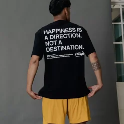 Pursuit of Happiness Tees & Singlets<Loose Drop Shoulder Tee Black Quote