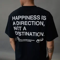 Pursuit of Happiness Tees & Singlets<Loose Drop Shoulder Tee Black Quote