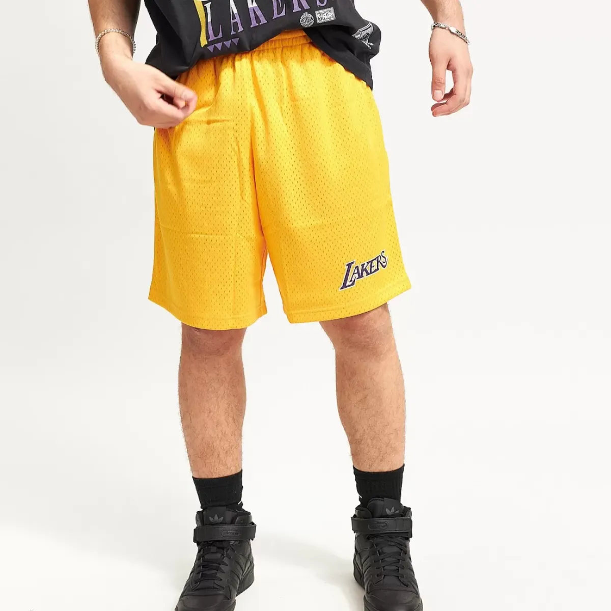 MITCHELL AND NESS Shorts<Los Angeles Lakers Basic Mesh Court Shorts