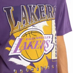 MITCHELL AND NESS Tees & Singlets<Los Angeles Lakers Brush Off Tee Unisex