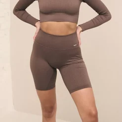 Aim Shorts<Macchiato Ribbed Seamless Biker Shorts
