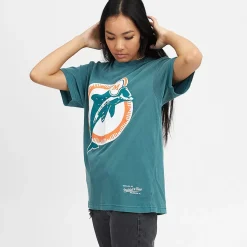 MITCHELL AND NESS Tees & Singlets<Miami Dolphins Vintage Classic Big Logo Tee Unisex