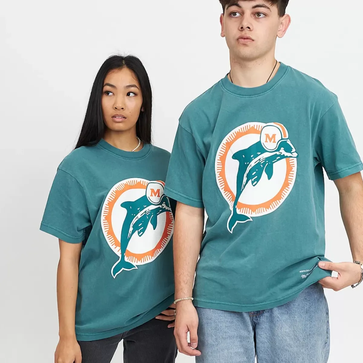 MITCHELL AND NESS Tees & Singlets<Miami Dolphins Vintage Classic Big Logo Tee Unisex