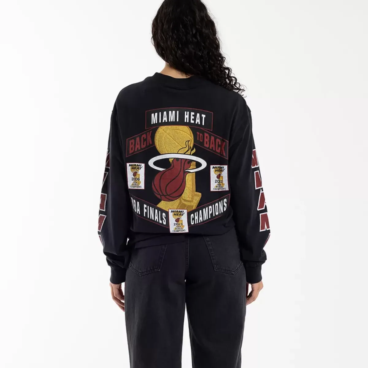 MITCHELL AND NESS Tees & Singlets<Miami Heat Long-Sleeve Tee Unisex