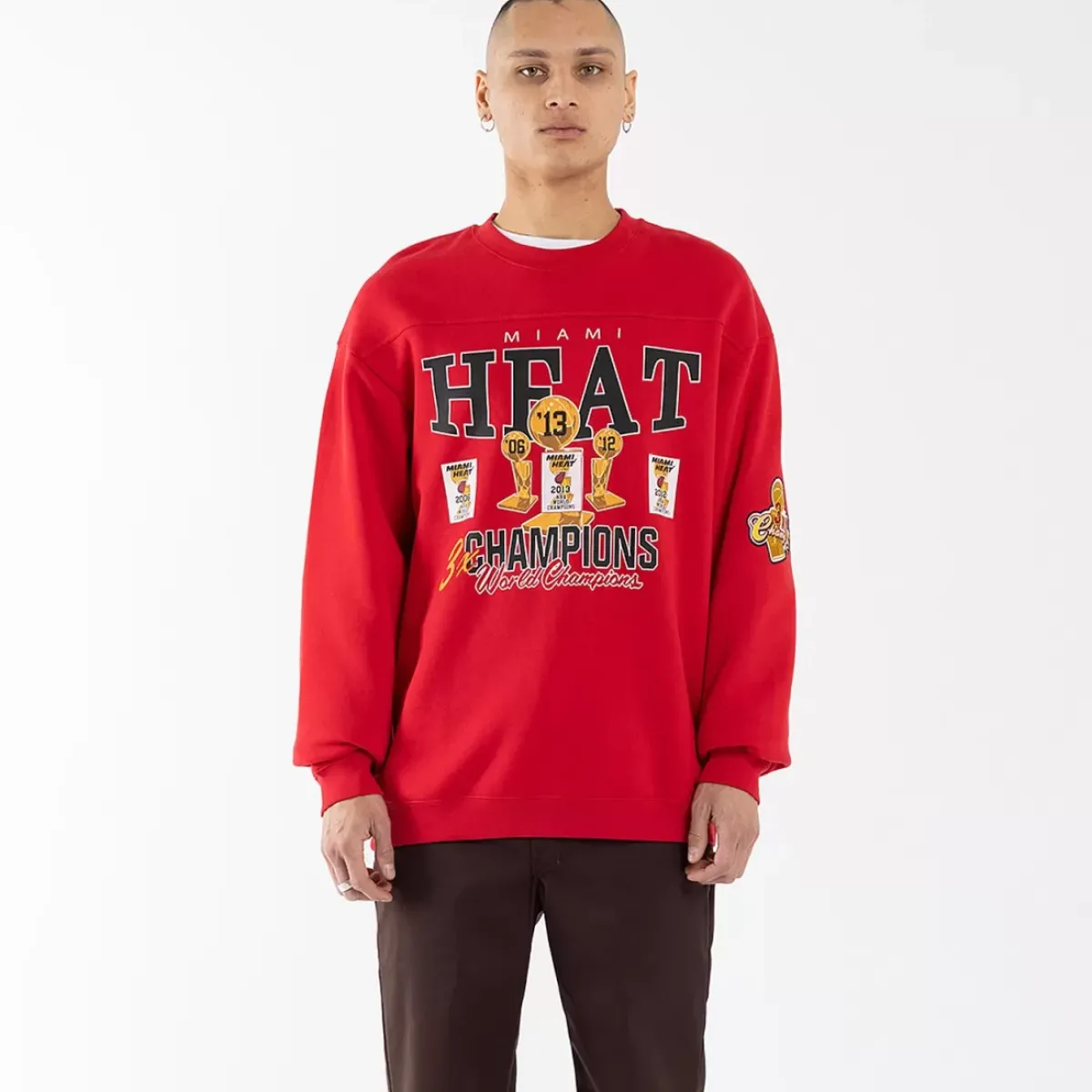 MITCHELL AND NESS Hoodies & Crews<Miami Heat World Champions Crew Unisex