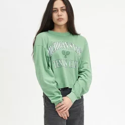 NCAA Tees & Tanks<Michigan State Usl Tennis Crop Long Sleeve Tee