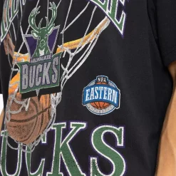 MITCHELL AND NESS Tees & Singlets<Milwaukee Bucks In The Net Tee