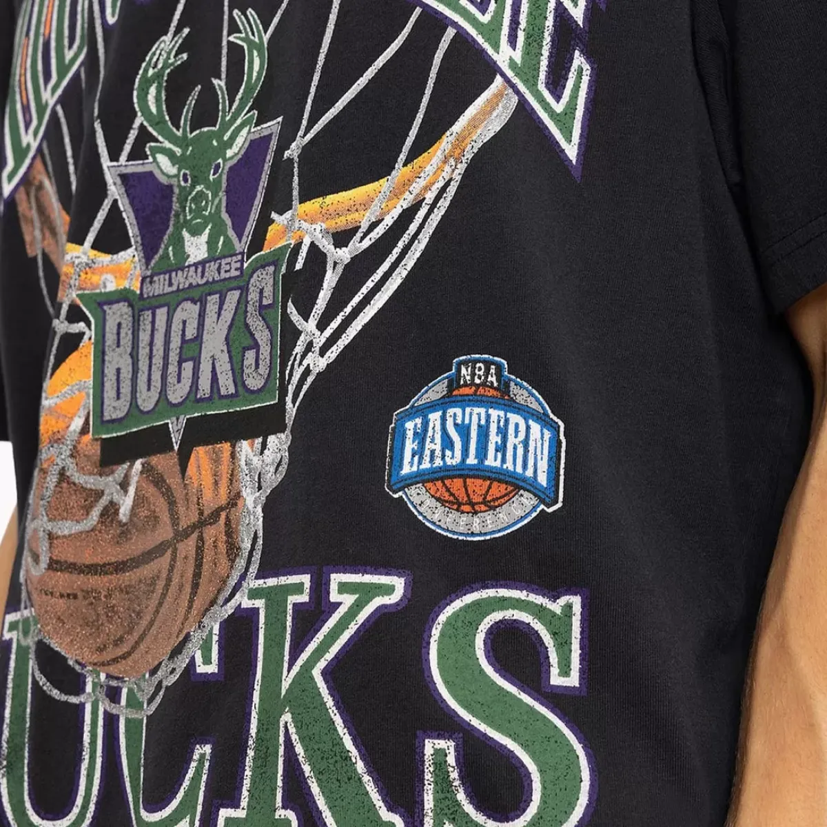 MITCHELL AND NESS Tees & Singlets<Milwaukee Bucks In The Net Tee
