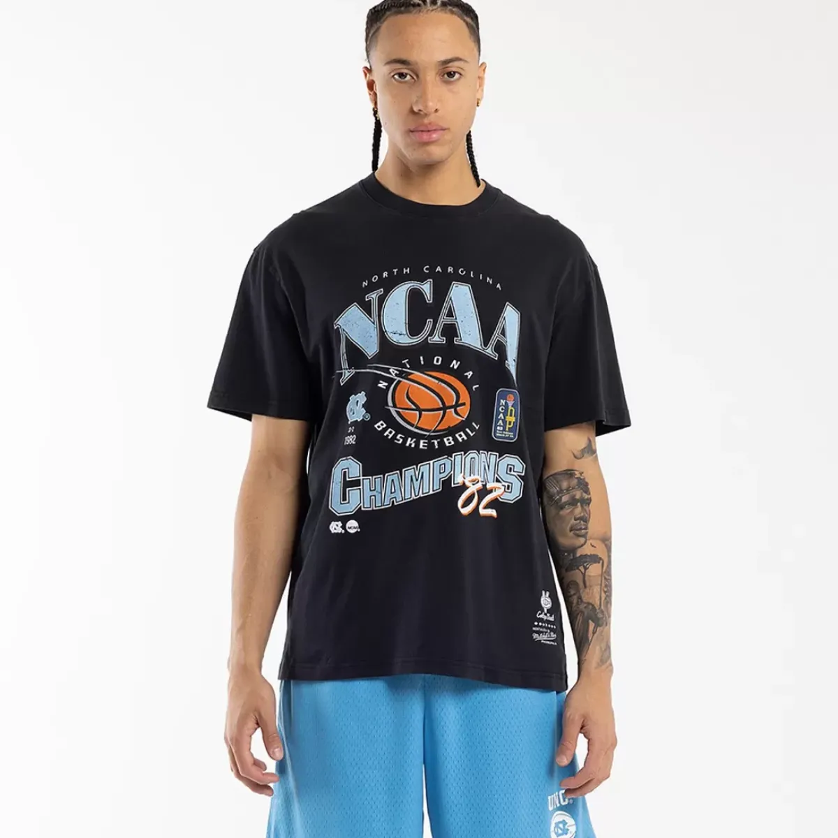 MITCHELL AND NESS Tees & Singlets<North Carolina Tar Heels 82 Champions Tee Unisex