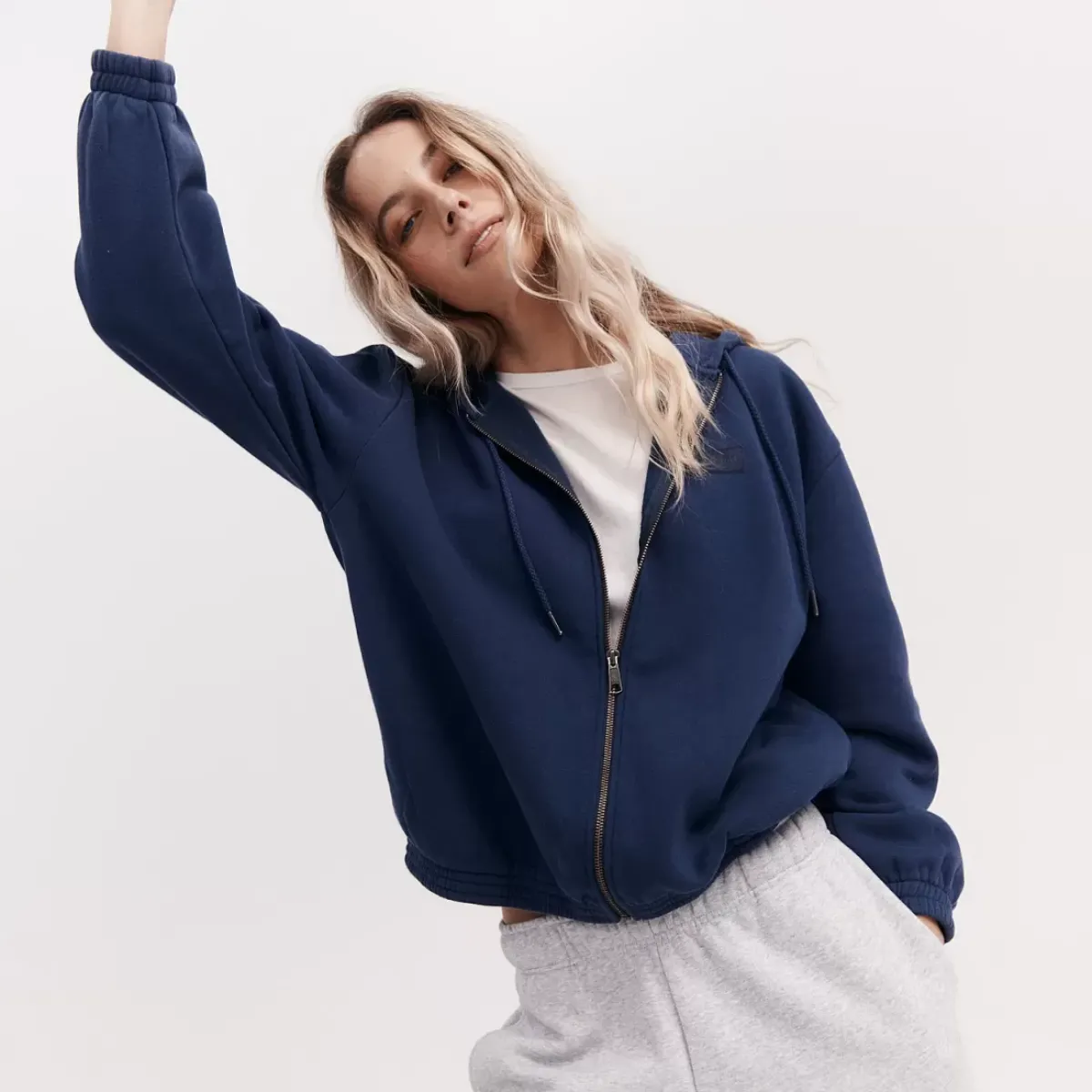 Taylor Sport Hoodies & Crews<Oversized Zip Hoodie In True Navy
