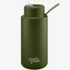 FRANK GREEN Water Bottles<34Oz Ceramic Reusable Bottle Khaki