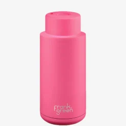 FRANK GREEN Water Bottles<34Oz Reusable Bottle Push Button Neon Pink