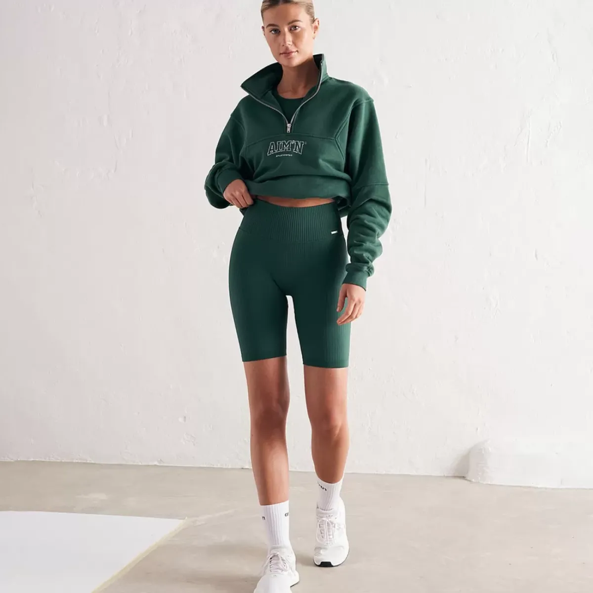 Aim Shorts<Pine Green Ribbed Seamless Biker Shorts