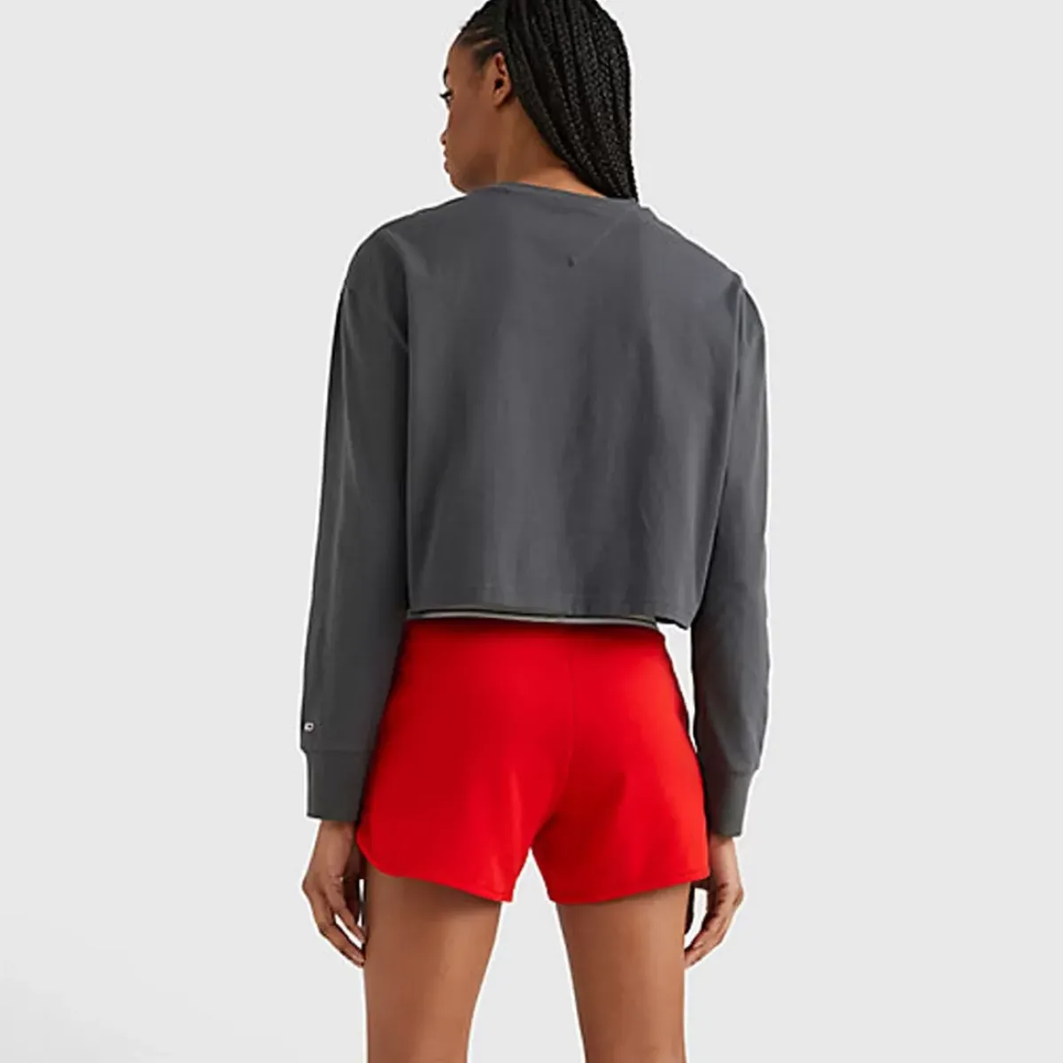 TOMMY HILFIGER Tees & Tanks<Relaxed Crop Collegiate Long Sleeve Tee