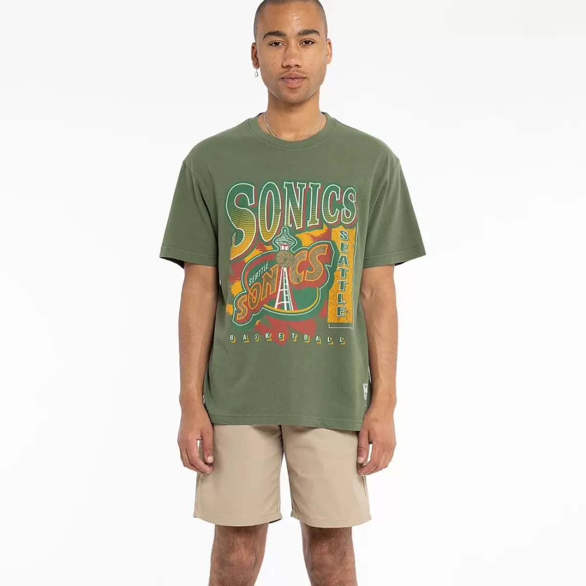 MITCHELL AND NESS Tees & Singlets<Seattle Supersonics Brush Off Tee Unisex