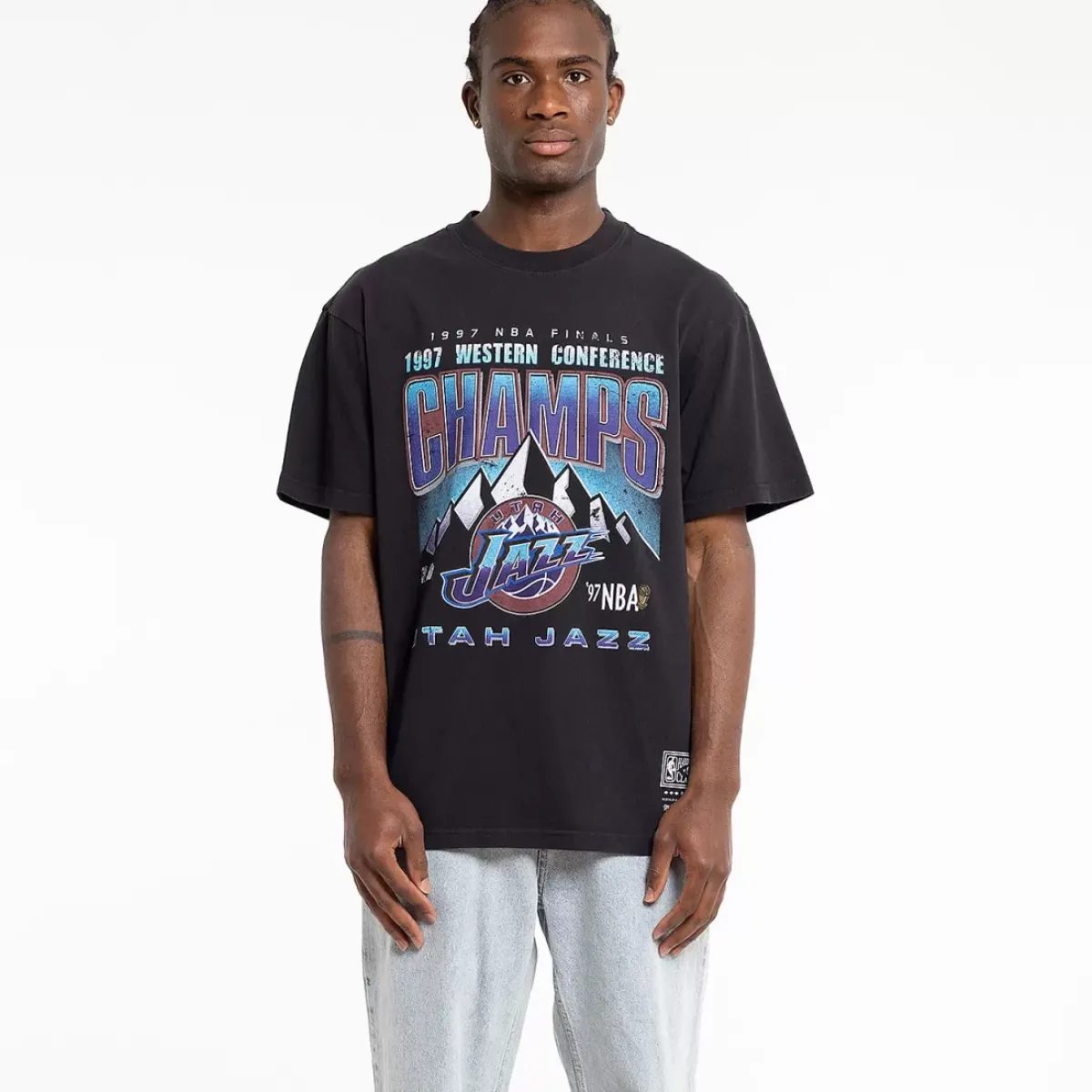 MITCHELL AND NESS Tees & Singlets<Utah Jazz 1997 Western Conference Champ Tee Unisex